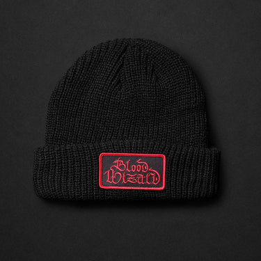 Signal EXP x Blood Wizard beanie, ribbed knit with embroidered patch