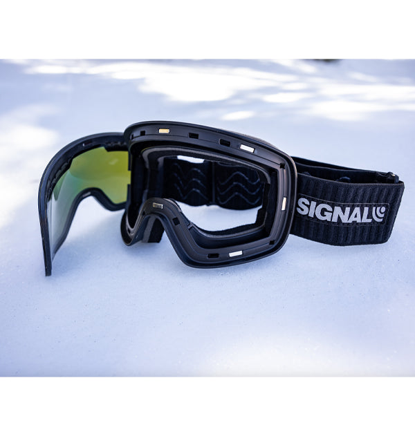 snowboard goggles with magnetic lens Signal Magnetic Snow Goggle with Blue and Yellow Lens – SIGNAL EXP